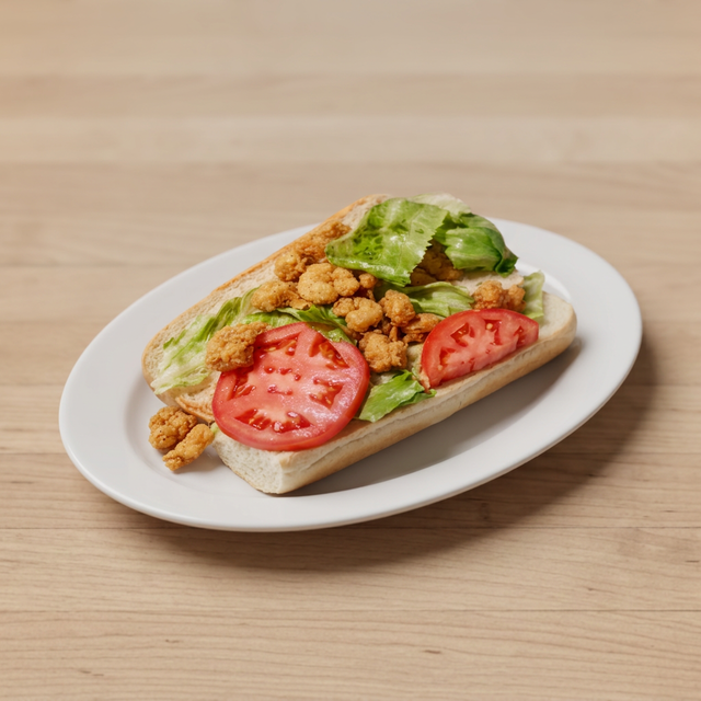 Popcorn Shrimp Po-Boy.